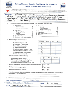 CB Schmitt Seller Evaluation Form